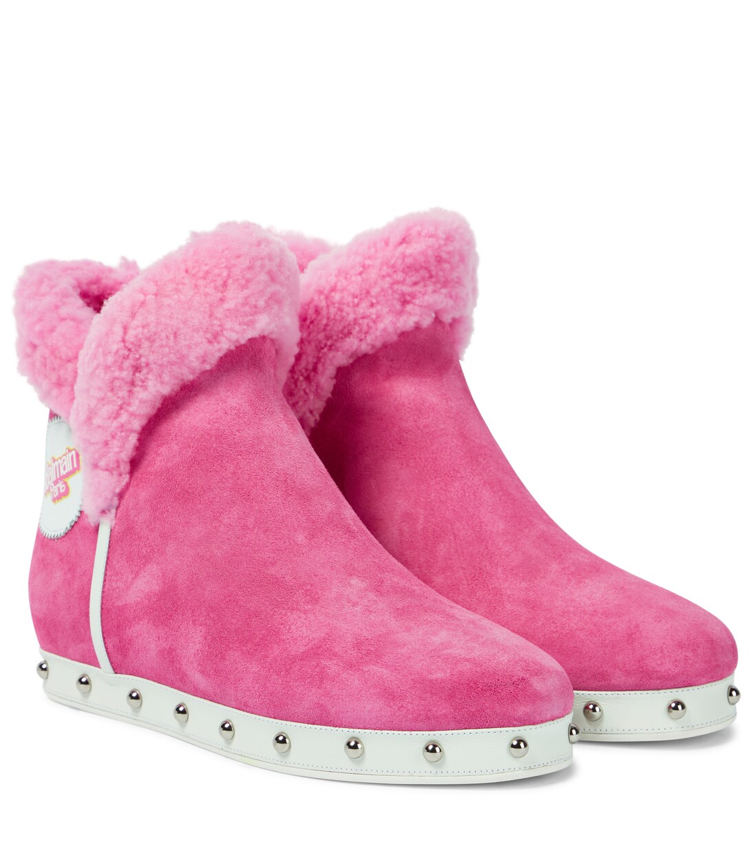 x Barbie ® Urra shearling-lined suede boots | Balmain