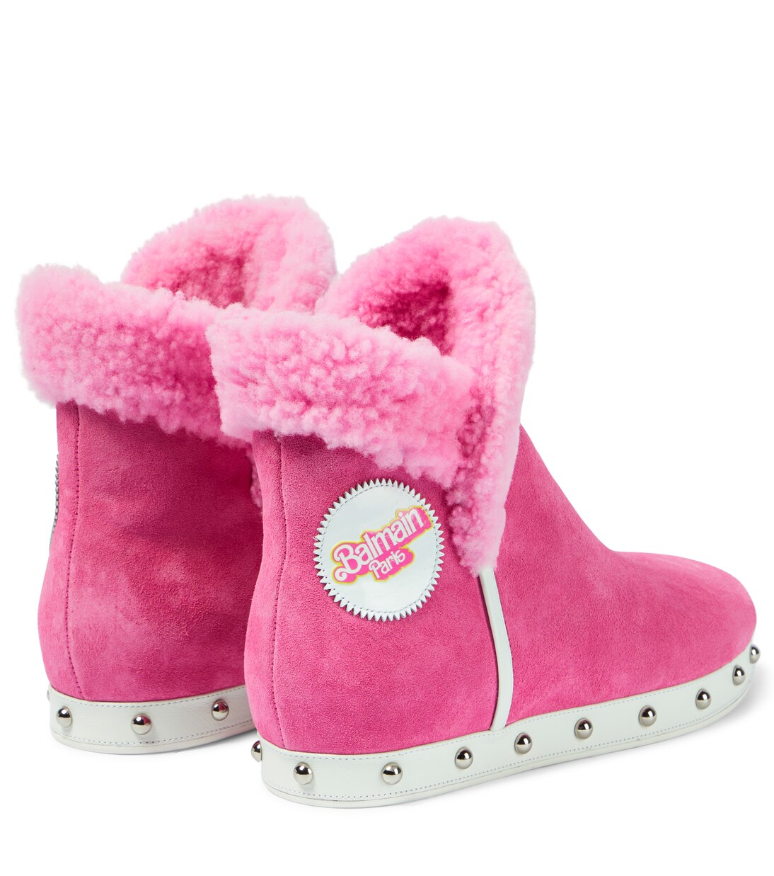 x Barbie ® Urra shearling-lined suede boots | Balmain