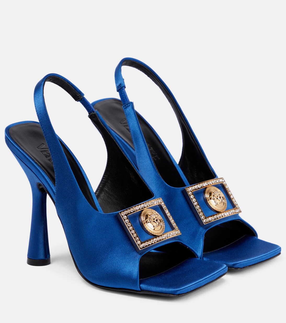 Slingback-Sandalen Medusa aus Satin | Versace