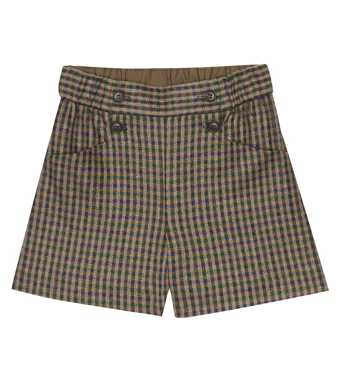 Checked wool-blend shorts | Bonpoint
