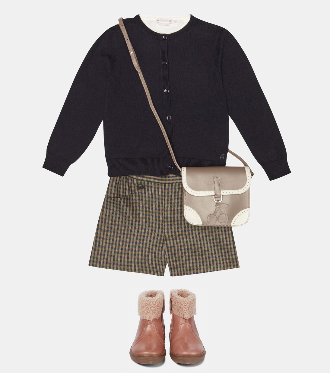 Checked wool-blend shorts | Bonpoint