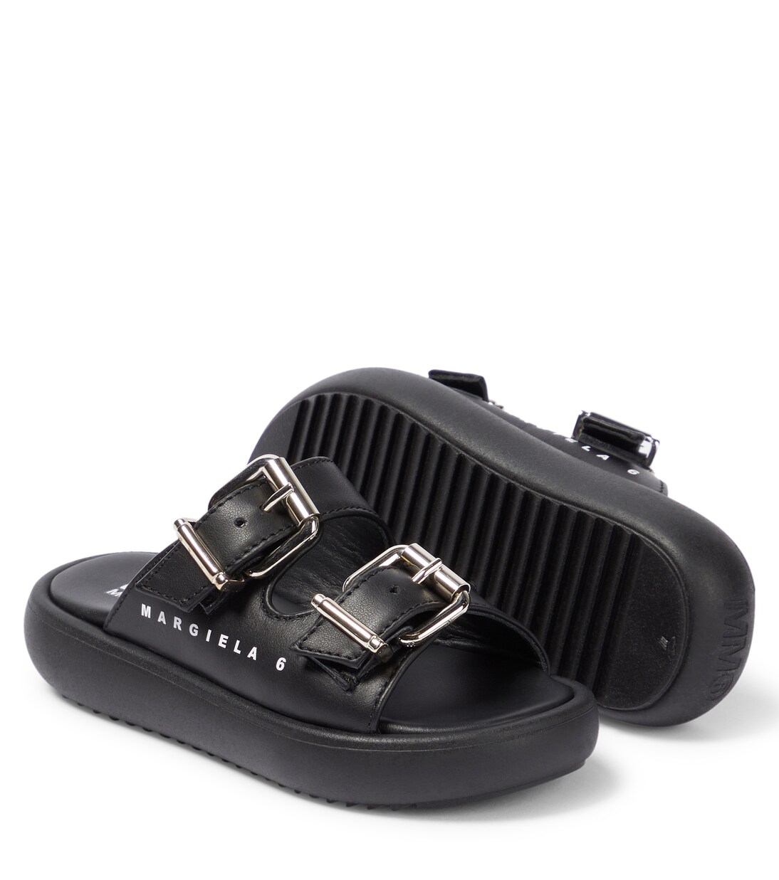 Buckled leather sandals | MM6 Maison Margiela Kids
