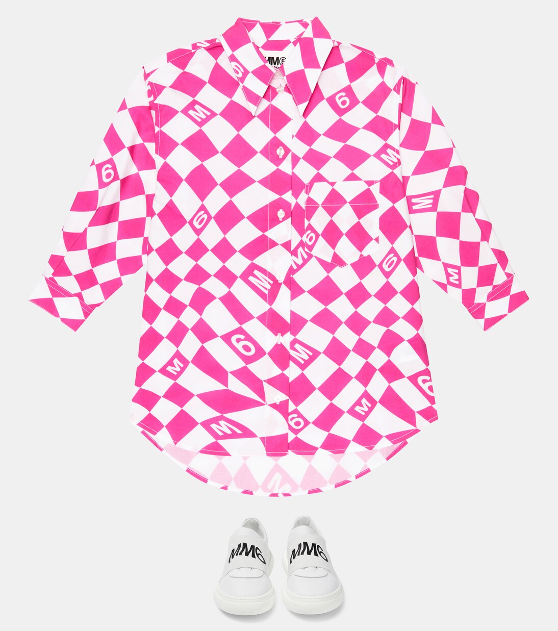Printed cotton shirt dress | MM6 Maison Margiela Kids
