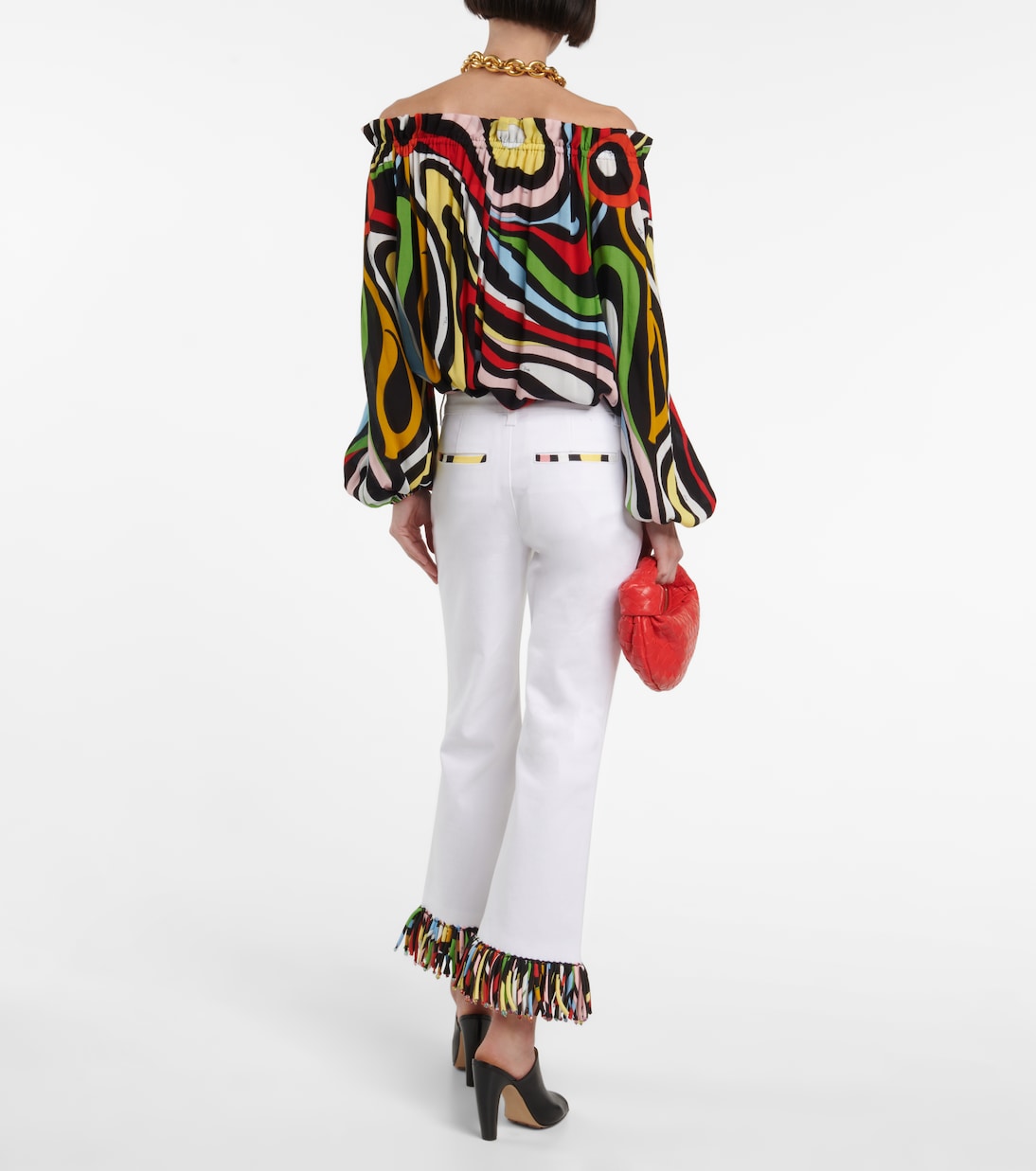 Pantalones de tiro alto cropped | Pucci