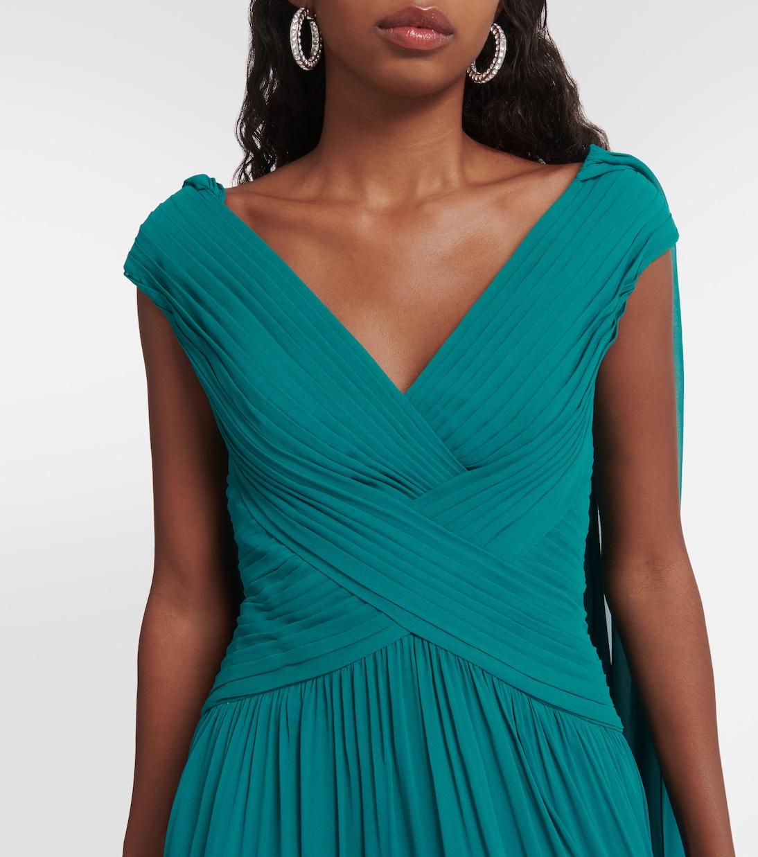 Caped silk-blend gown | Elie Saab