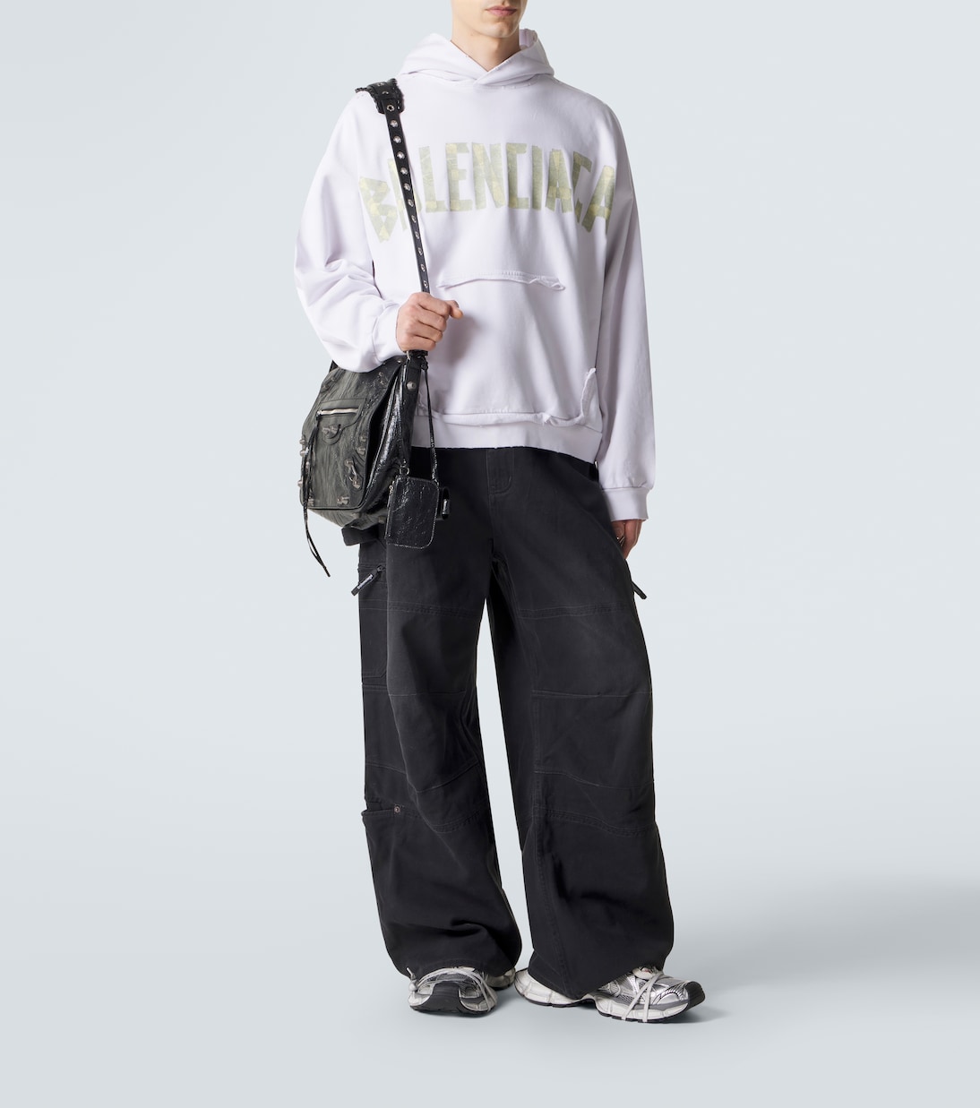 Hoodie Tape Type Ripped aus Fleece | Balenciaga