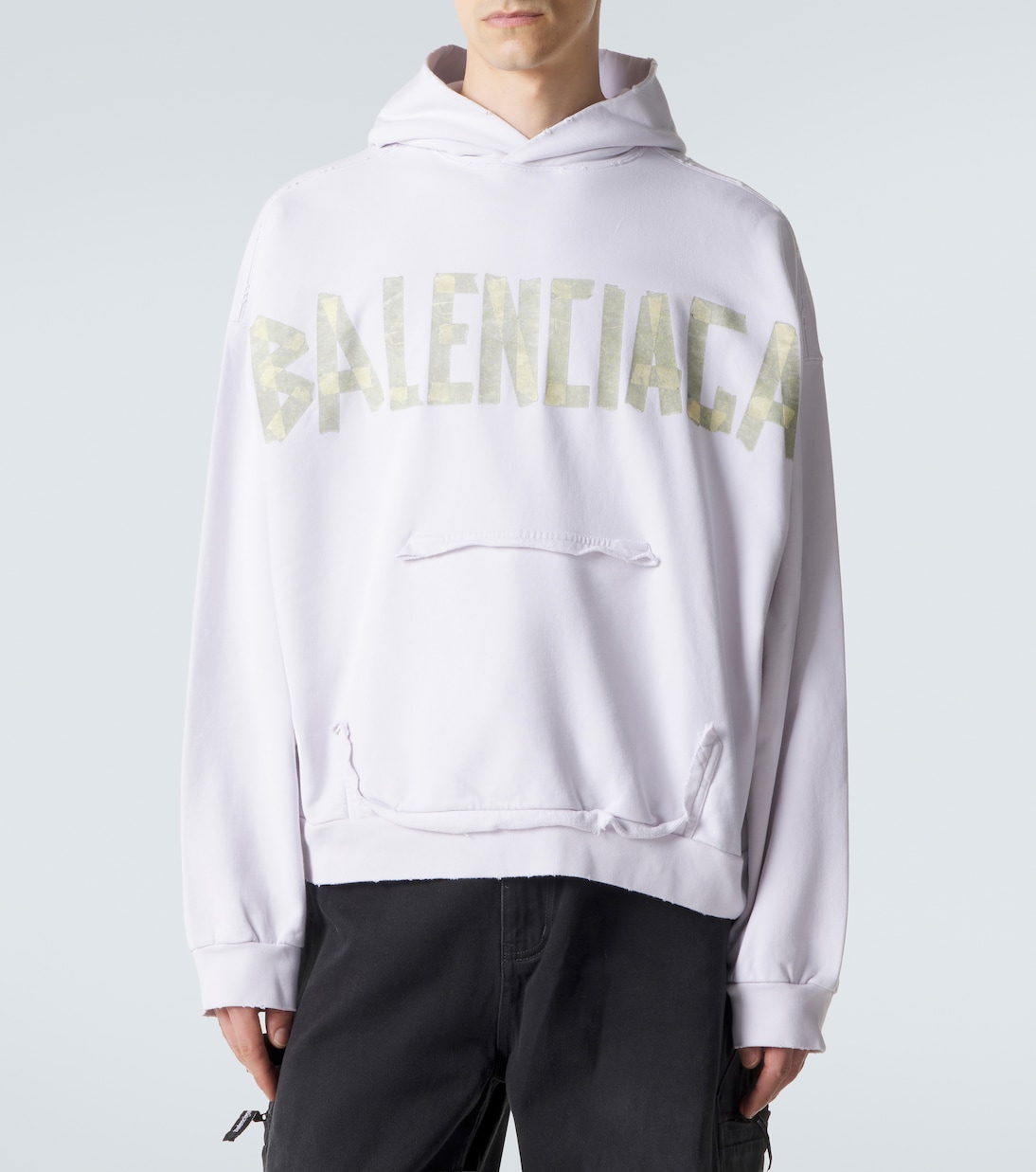 Hoodie Tape Type Ripped aus Fleece | Balenciaga