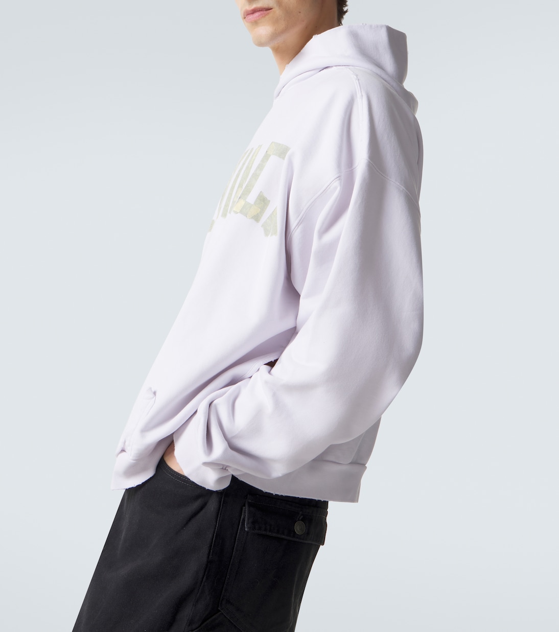 Hoodie Tape Type Ripped aus Fleece | Balenciaga