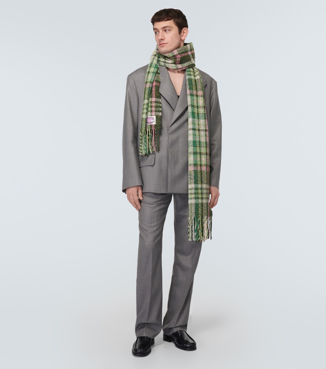 Fringed checked scarf | Acne Studios