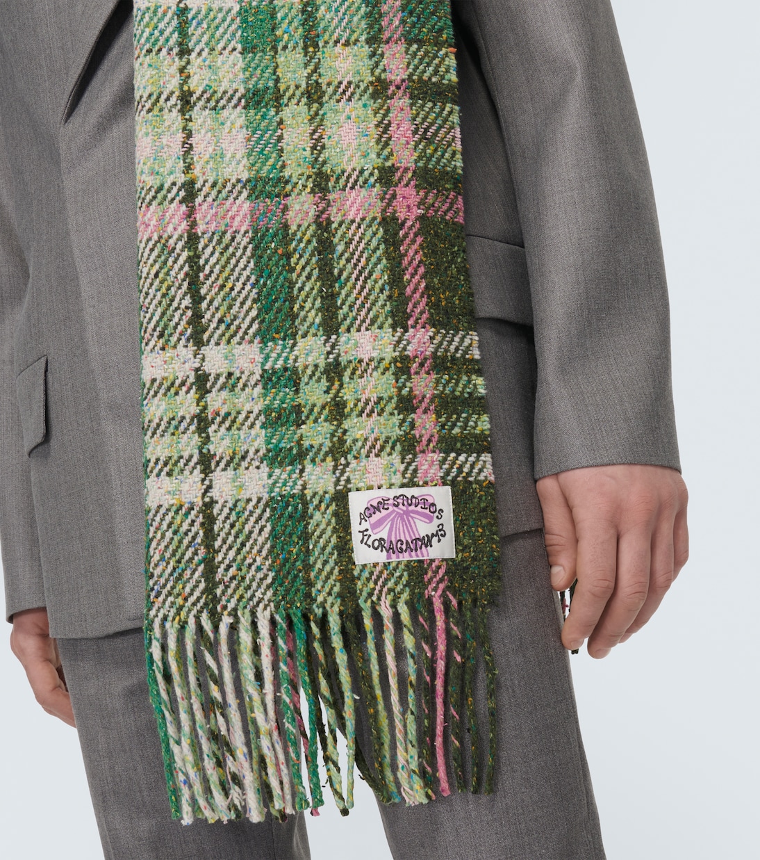 Fringed checked scarf | Acne Studios