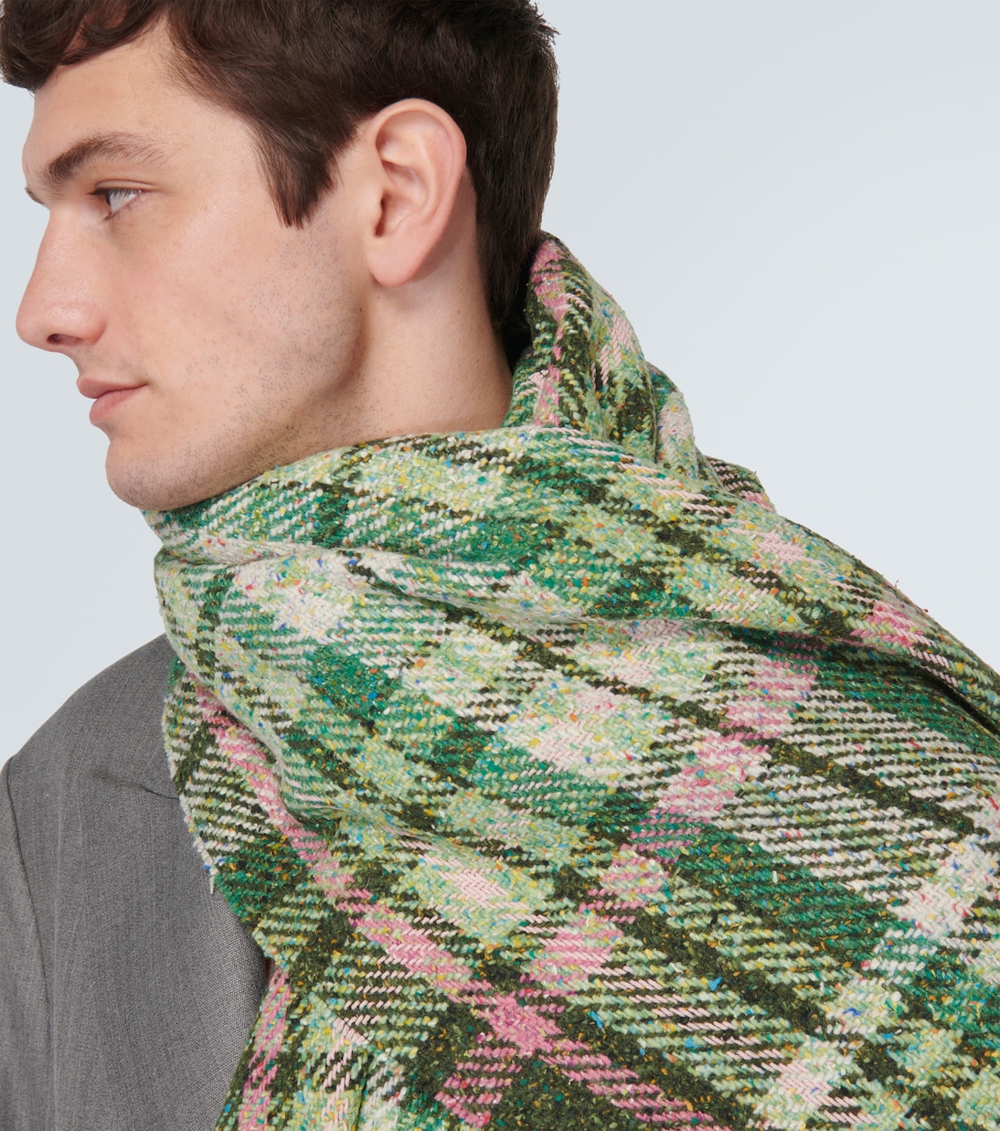 Fringed checked scarf | Acne Studios