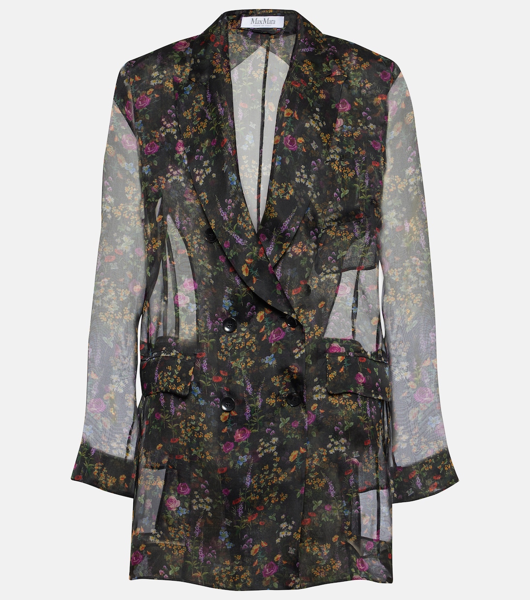 Jabot floral silk organza blouse | Max Mara