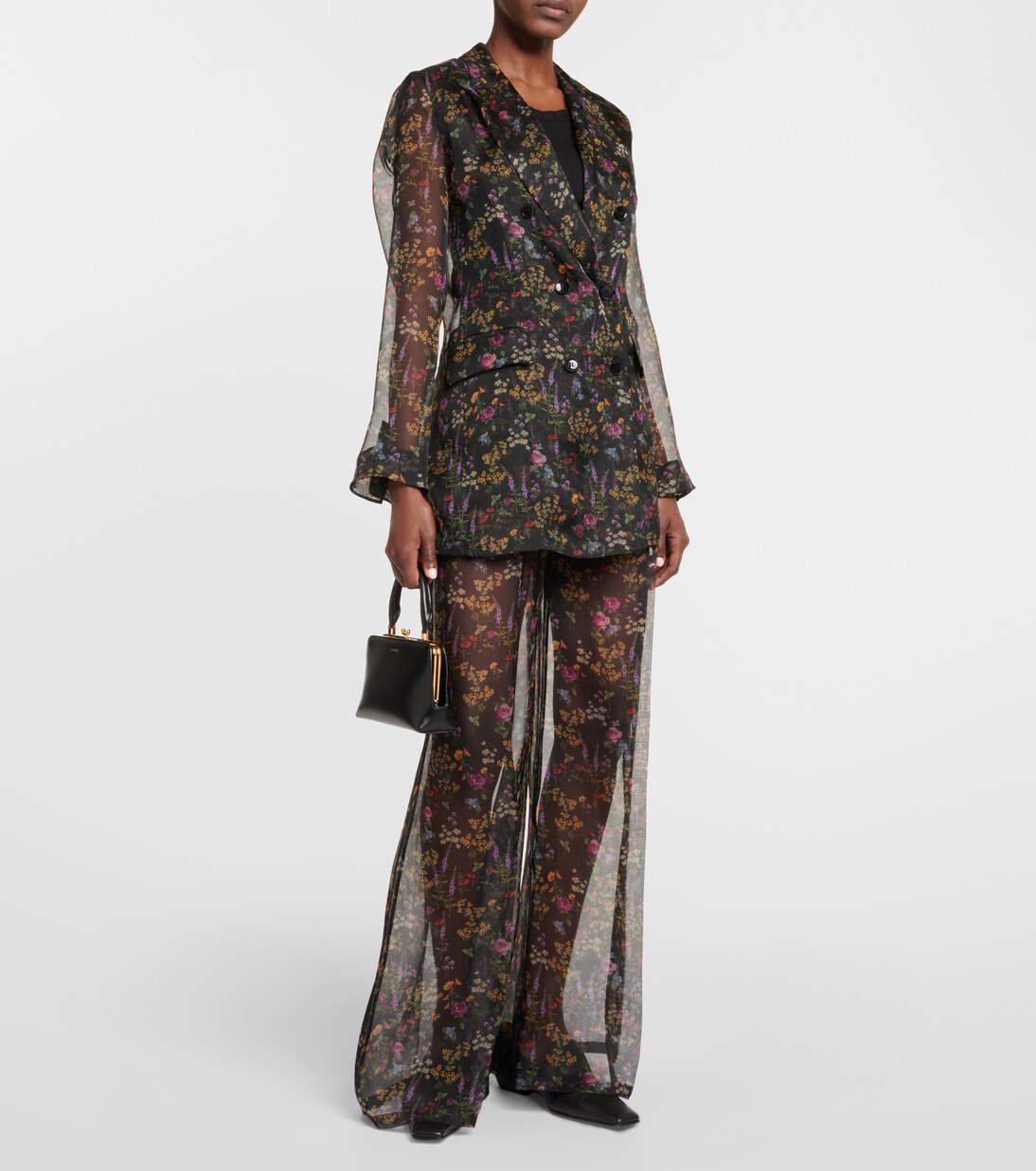Jabot floral silk organza blouse | Max Mara
