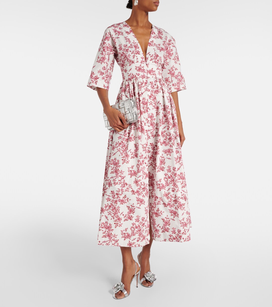 Robe midi Elowen imprimée en coton | Emilia Wickstead