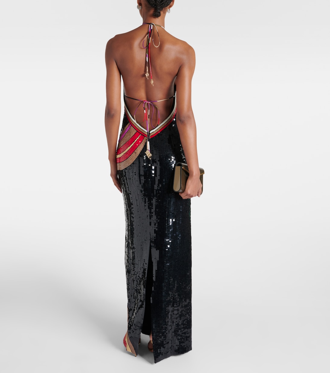 Sequined printed halterneck gown | Pucci