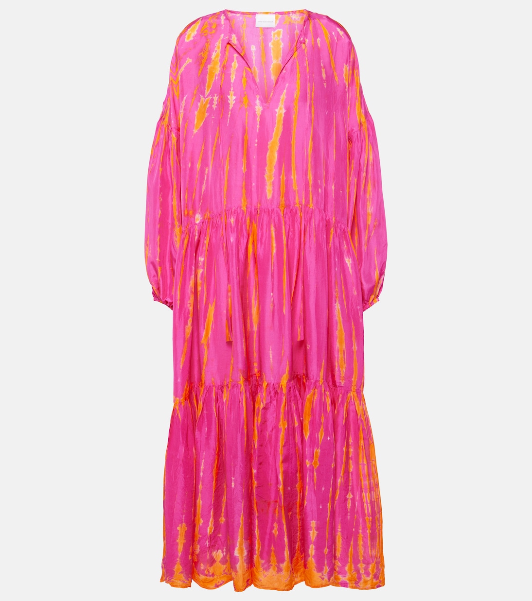 Robe midi Amelia tie & dye en soie | Anna Kosturova