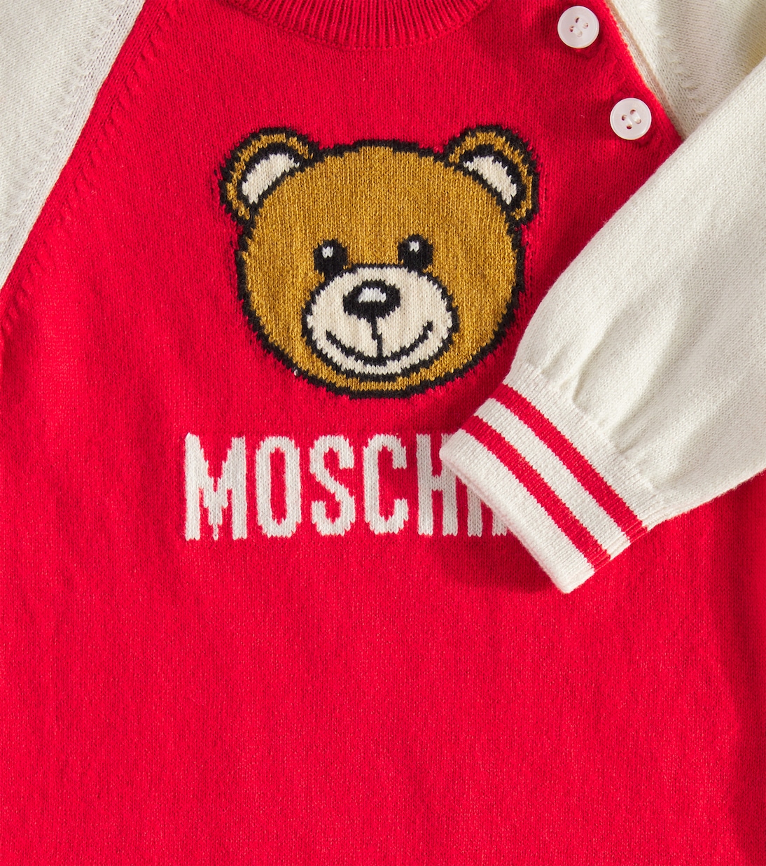 Teddy Bear cotton and wool onesie | Moschino Kids