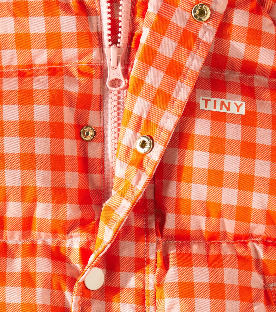 Vichy padded checked cotton jacket | Tinycottons