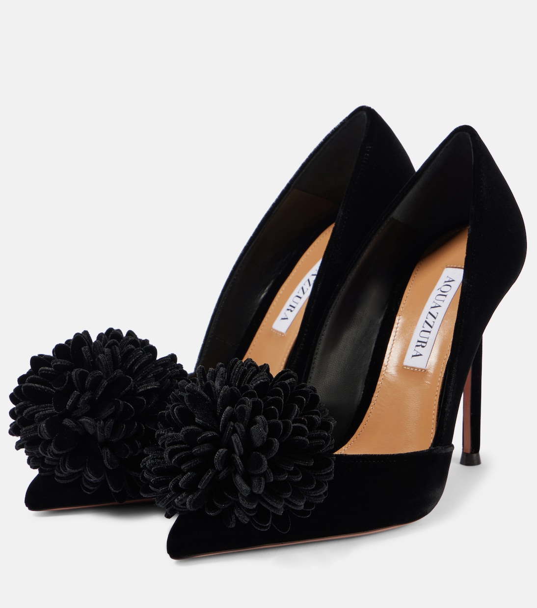 Couturier 105 floral-appliqué velvet pumps | Aquazzura