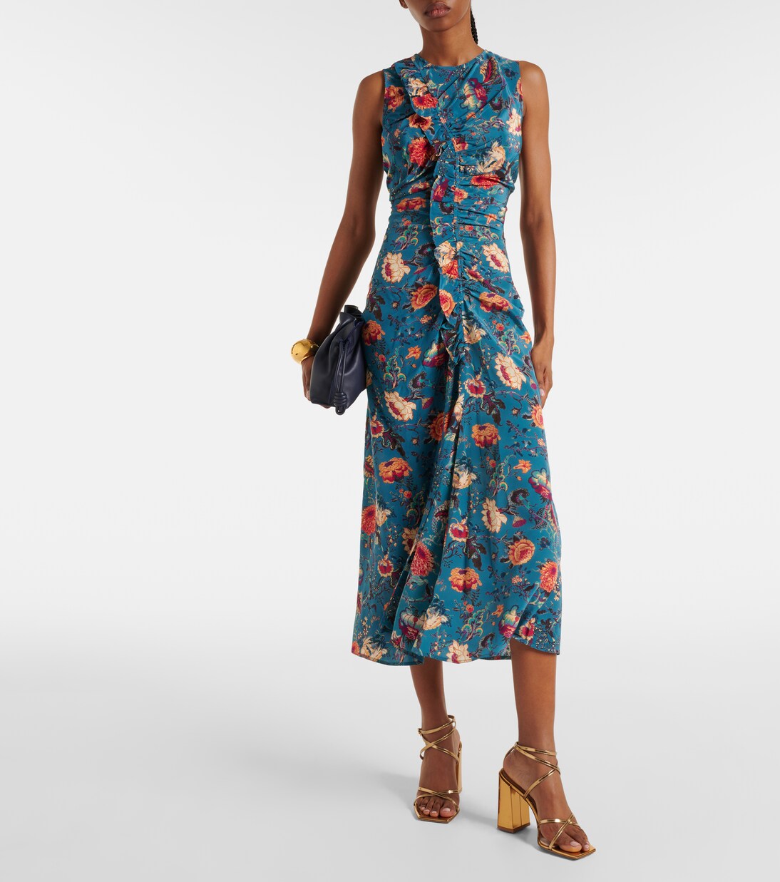 Robe midi Lorna en soie à fleurs | Ulla Johnson