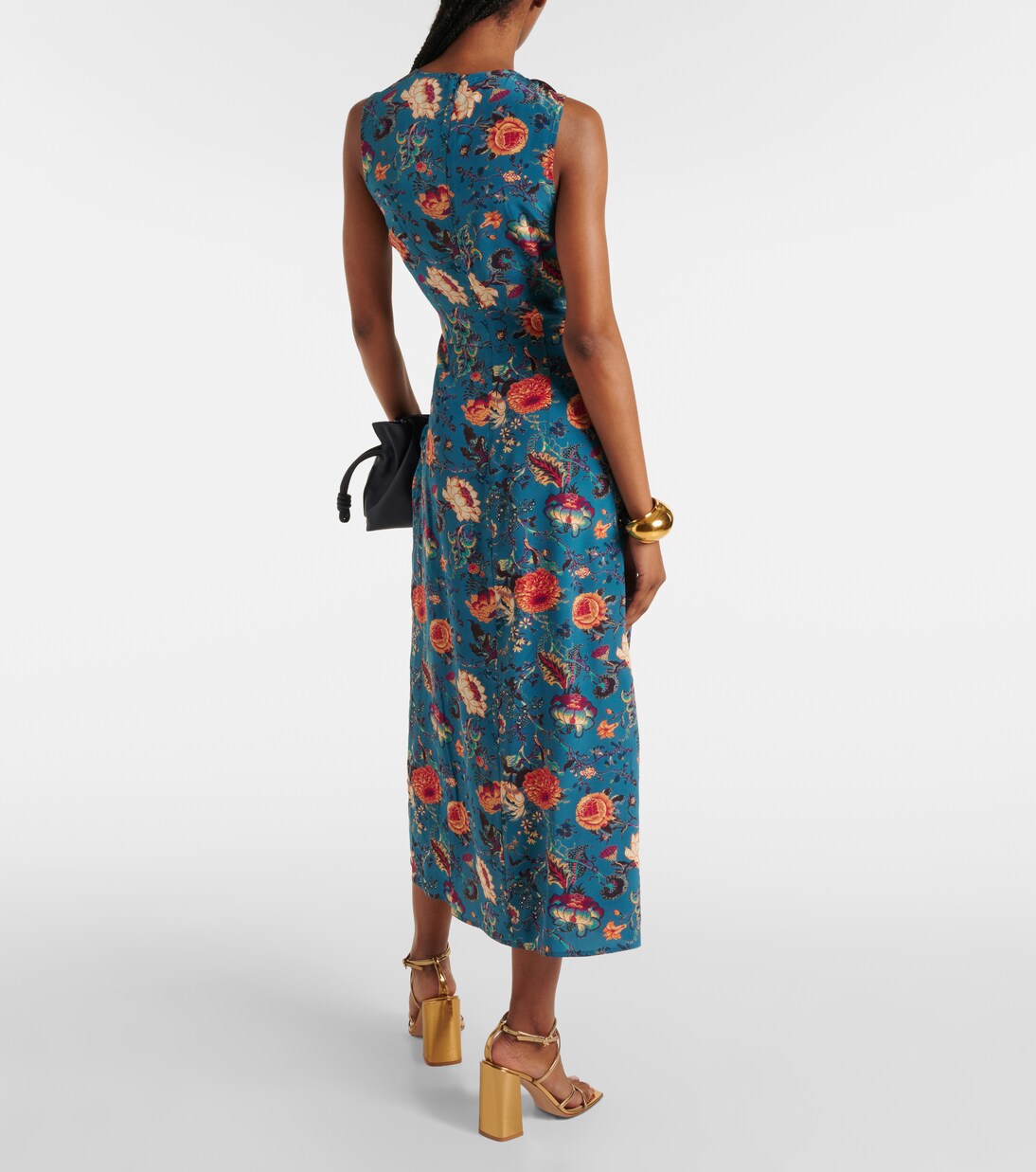 Robe midi Lorna en soie à fleurs | Ulla Johnson
