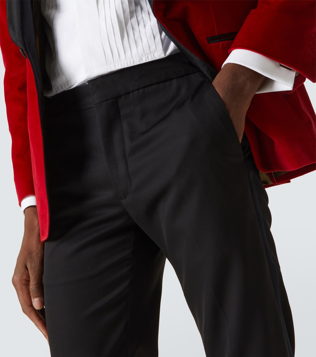 Luca wool tuxedo pants | Rubinacci