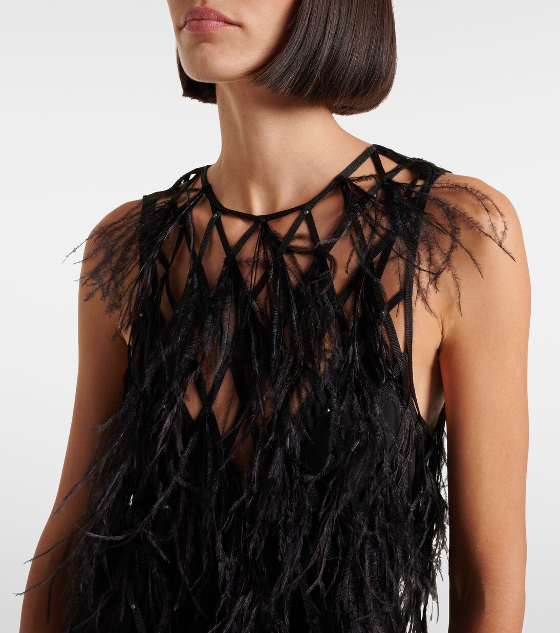 Feather-trimmed minidress | The Attico