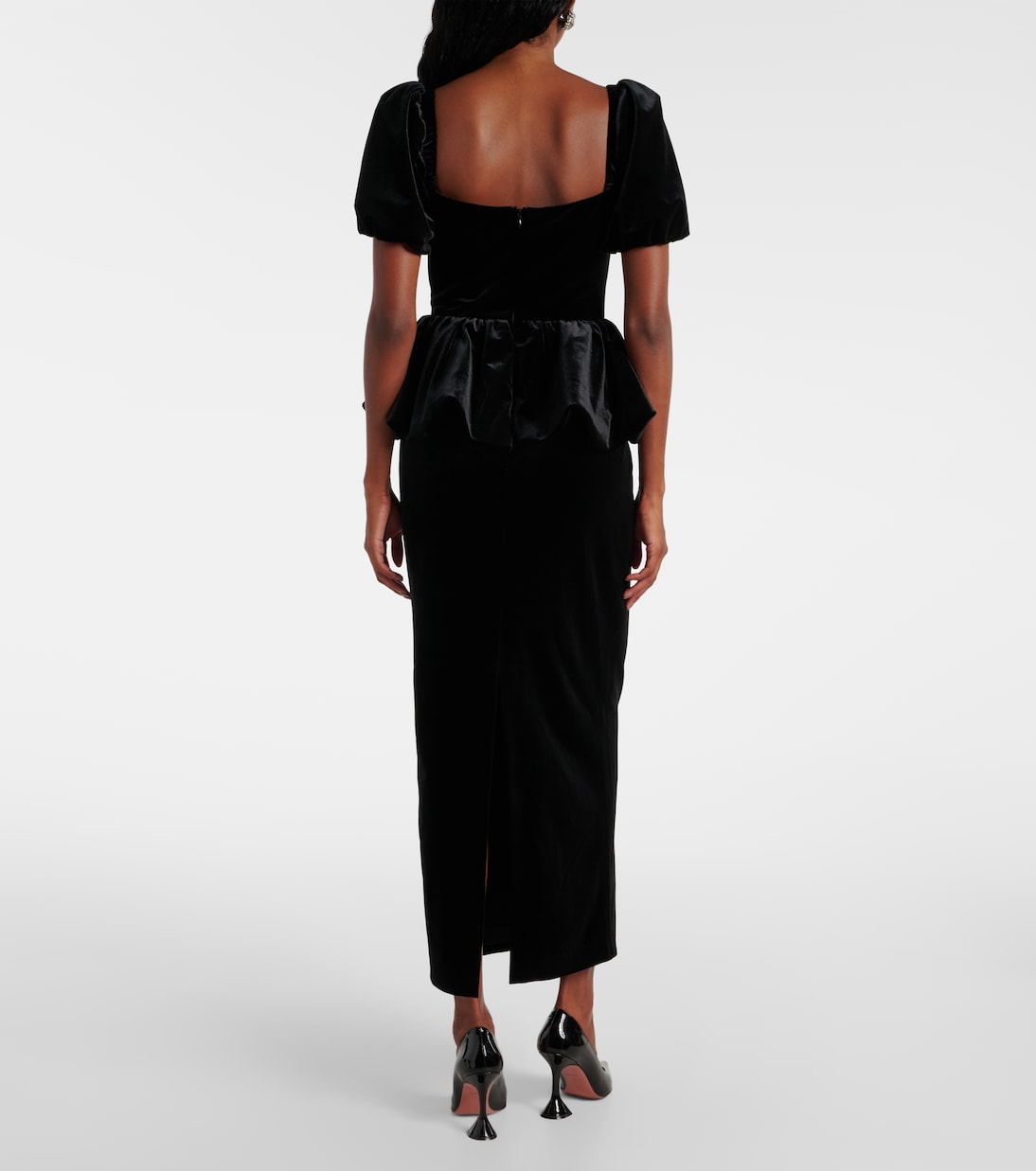 Robe midi en velours | Self-Portrait