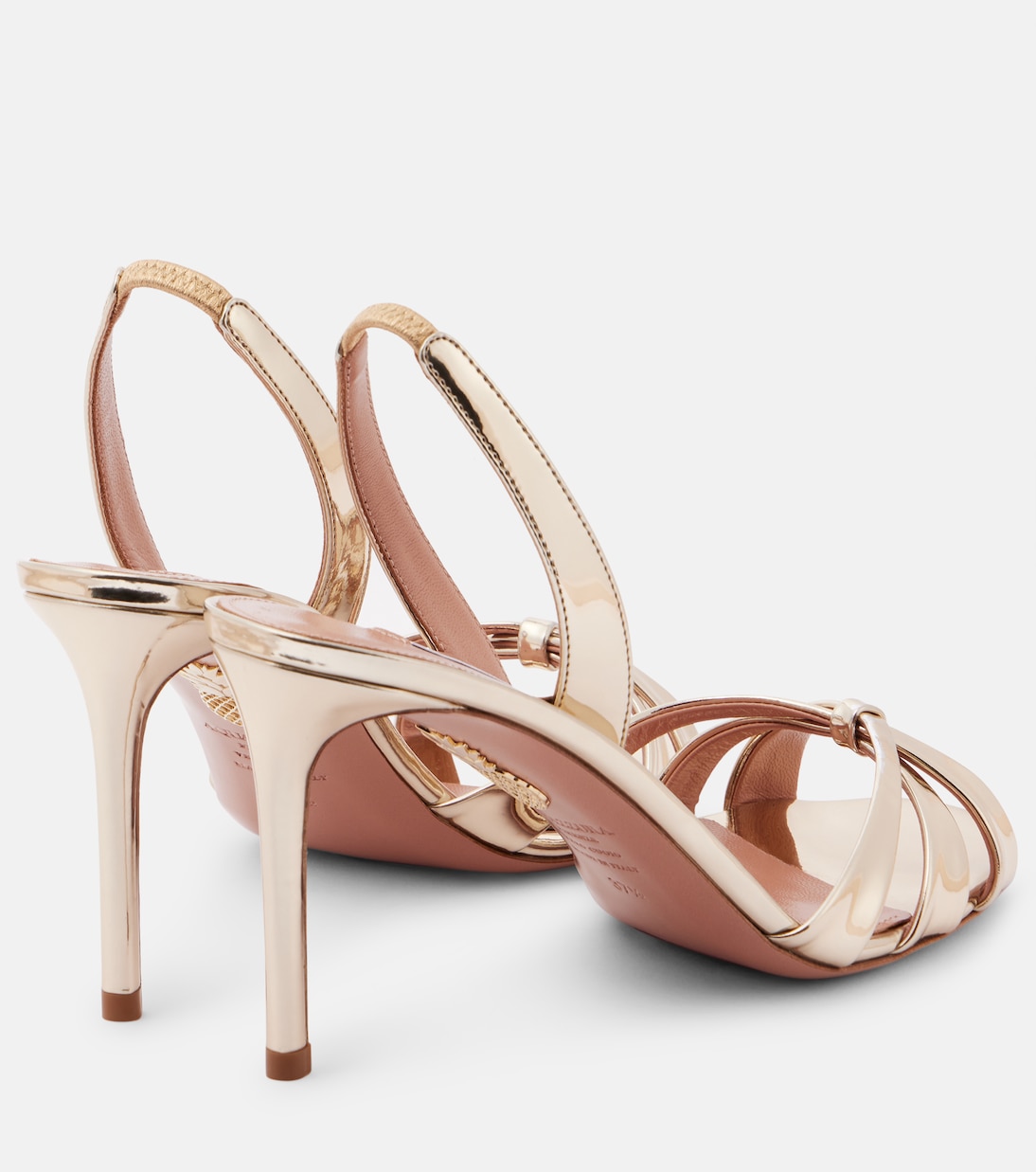 Tati 85 metallic leather sandals | Aquazzura