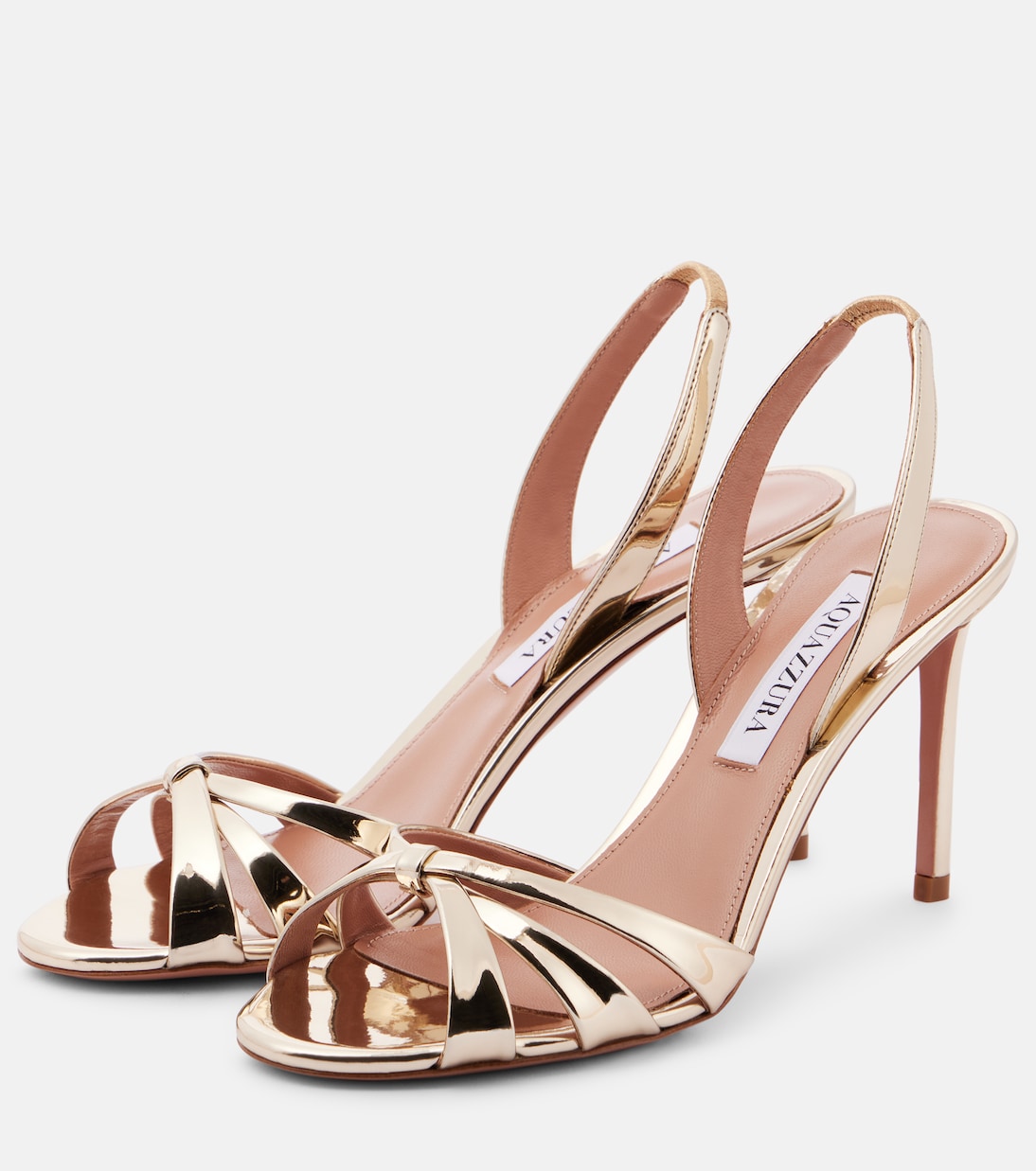 Tati 85 metallic leather sandals | Aquazzura