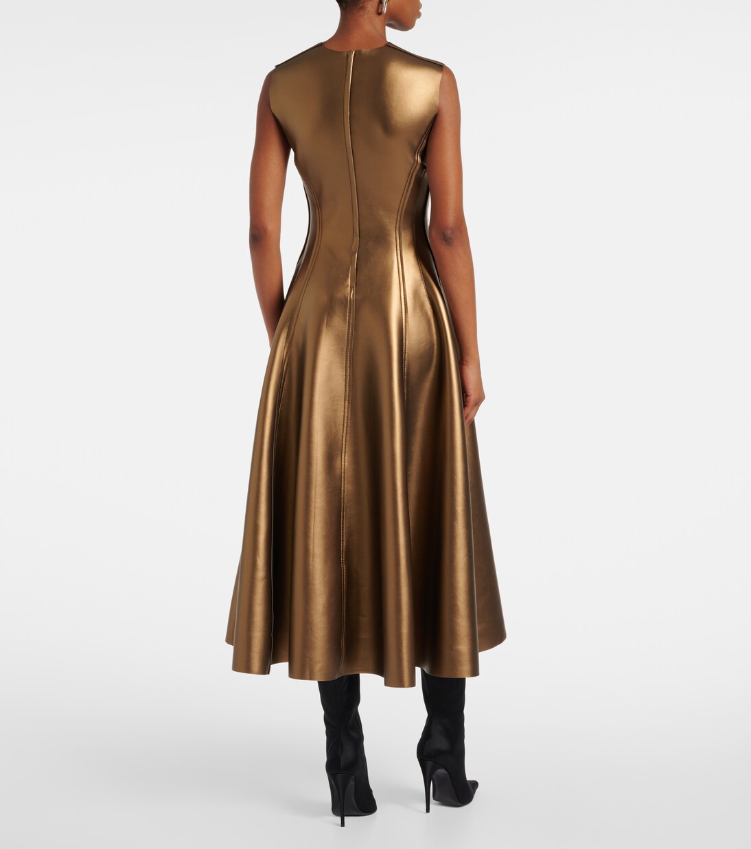 Robe midi en cuir synthétique | Norma Kamali