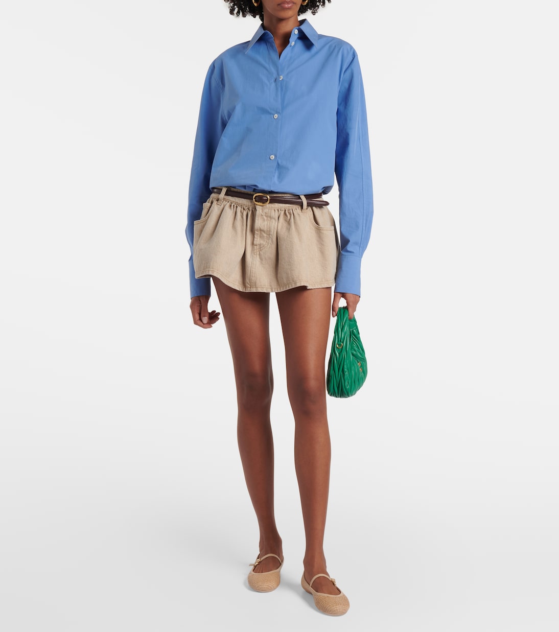 Carla leather-trimmed ballet flats  | Gianvito Rossi