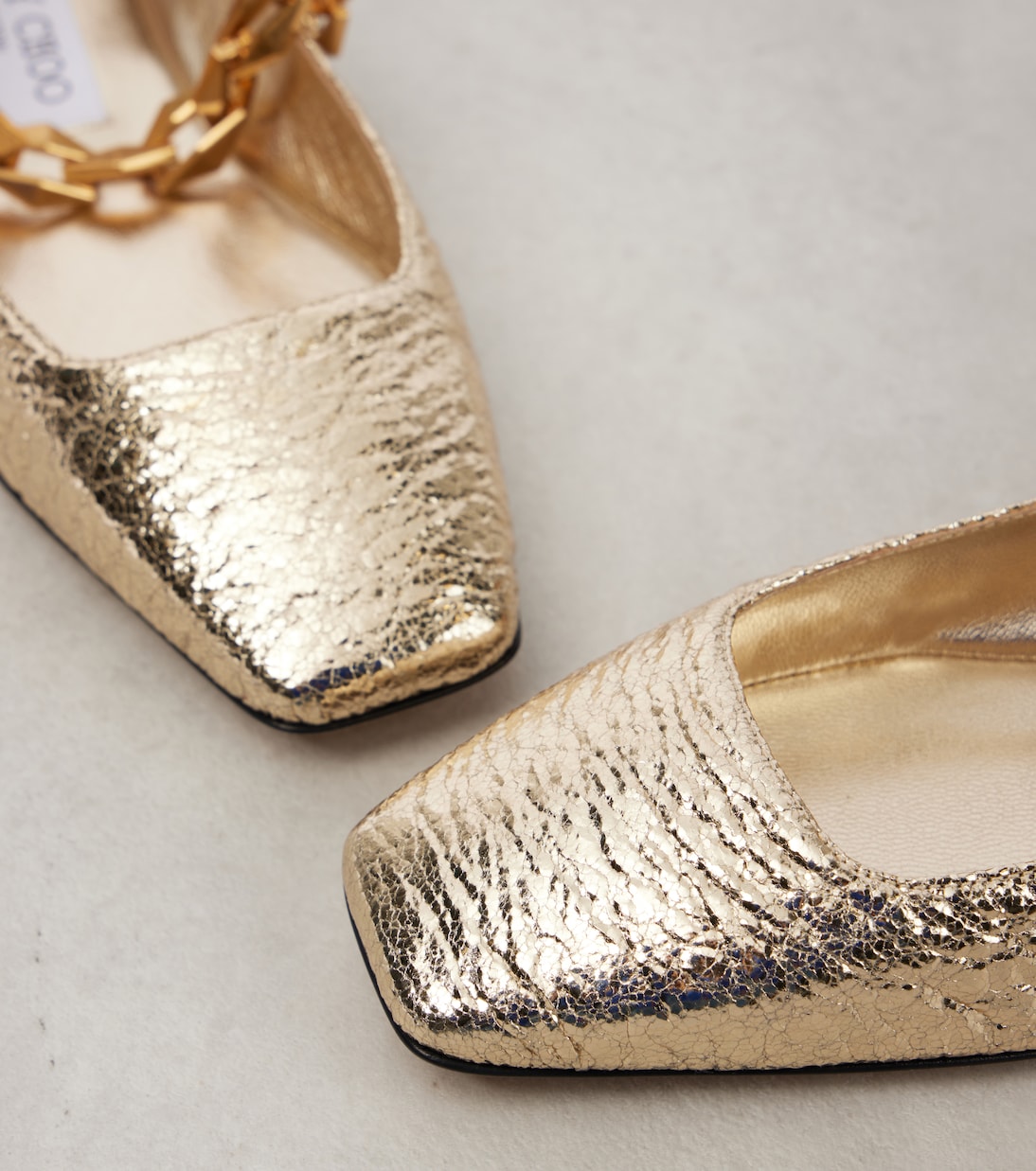 Diamond Tilda金属感皮革芭蕾舞平底鞋 | Jimmy Choo