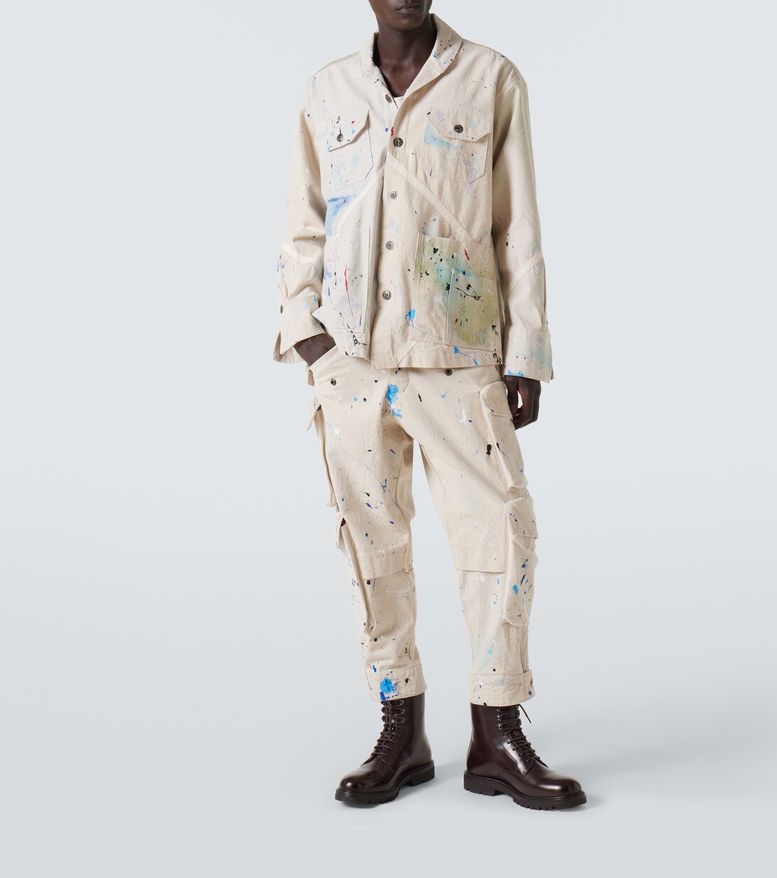 Painters printed cotton cargo pants | Greg Lauren