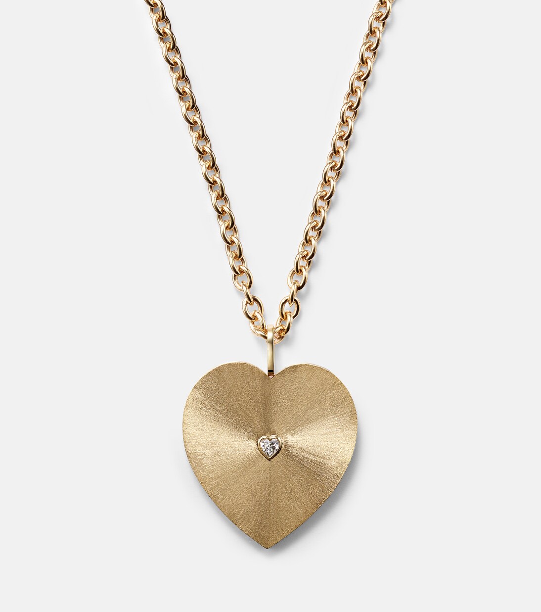 Heart Jumbo 18kt gold pendant necklace with diamond | Marie Lichtenberg