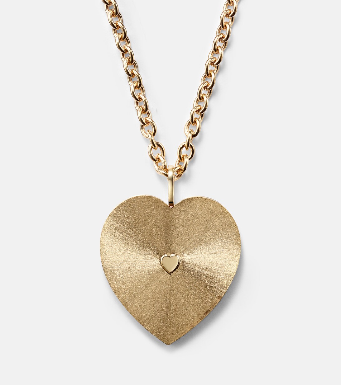 Heart Jumbo 18kt gold pendant necklace with diamond | Marie Lichtenberg