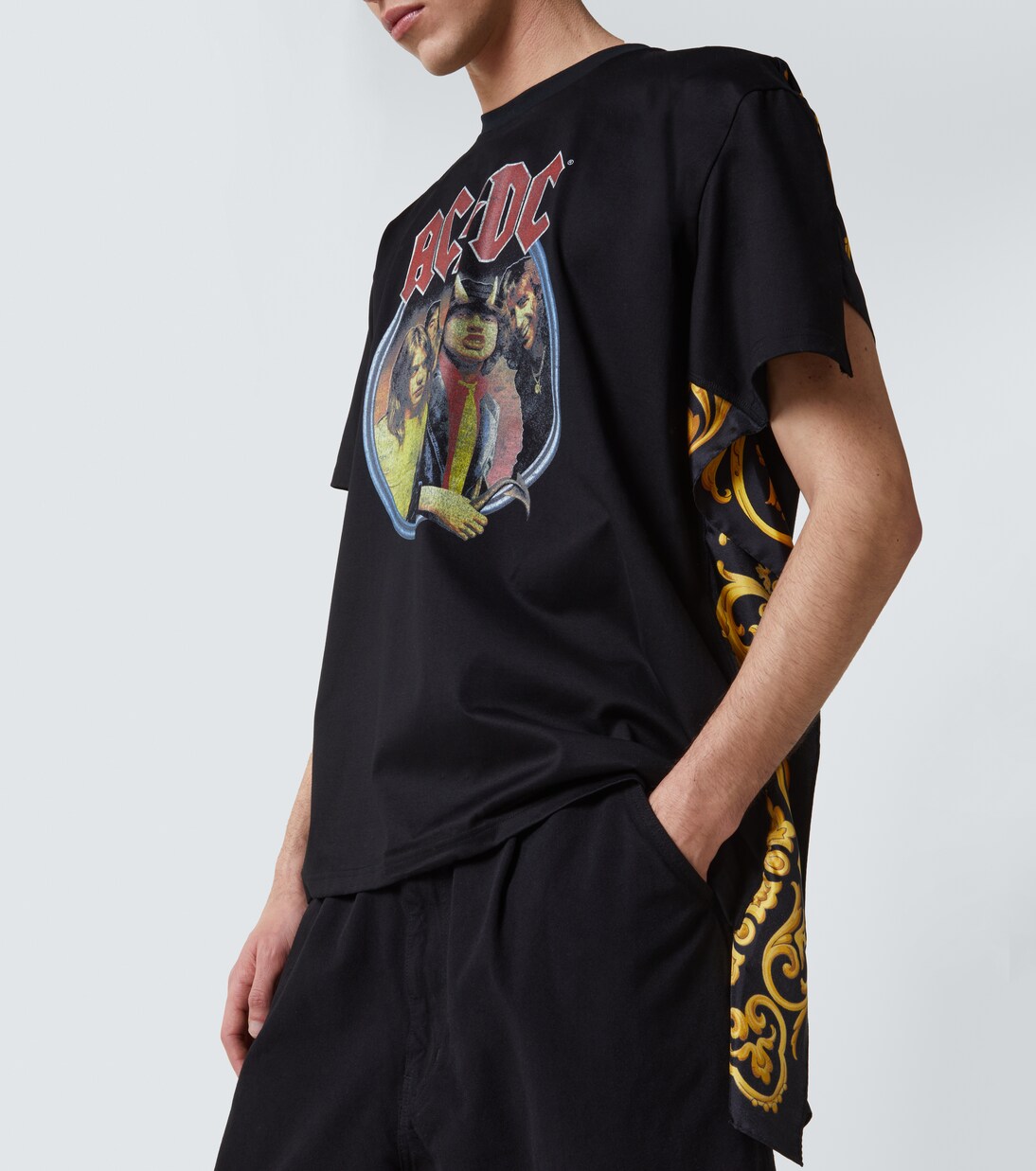 Bedrucktes T-Shirt AC/DC aus Baumwoll-Jersey | Junya Watanabe