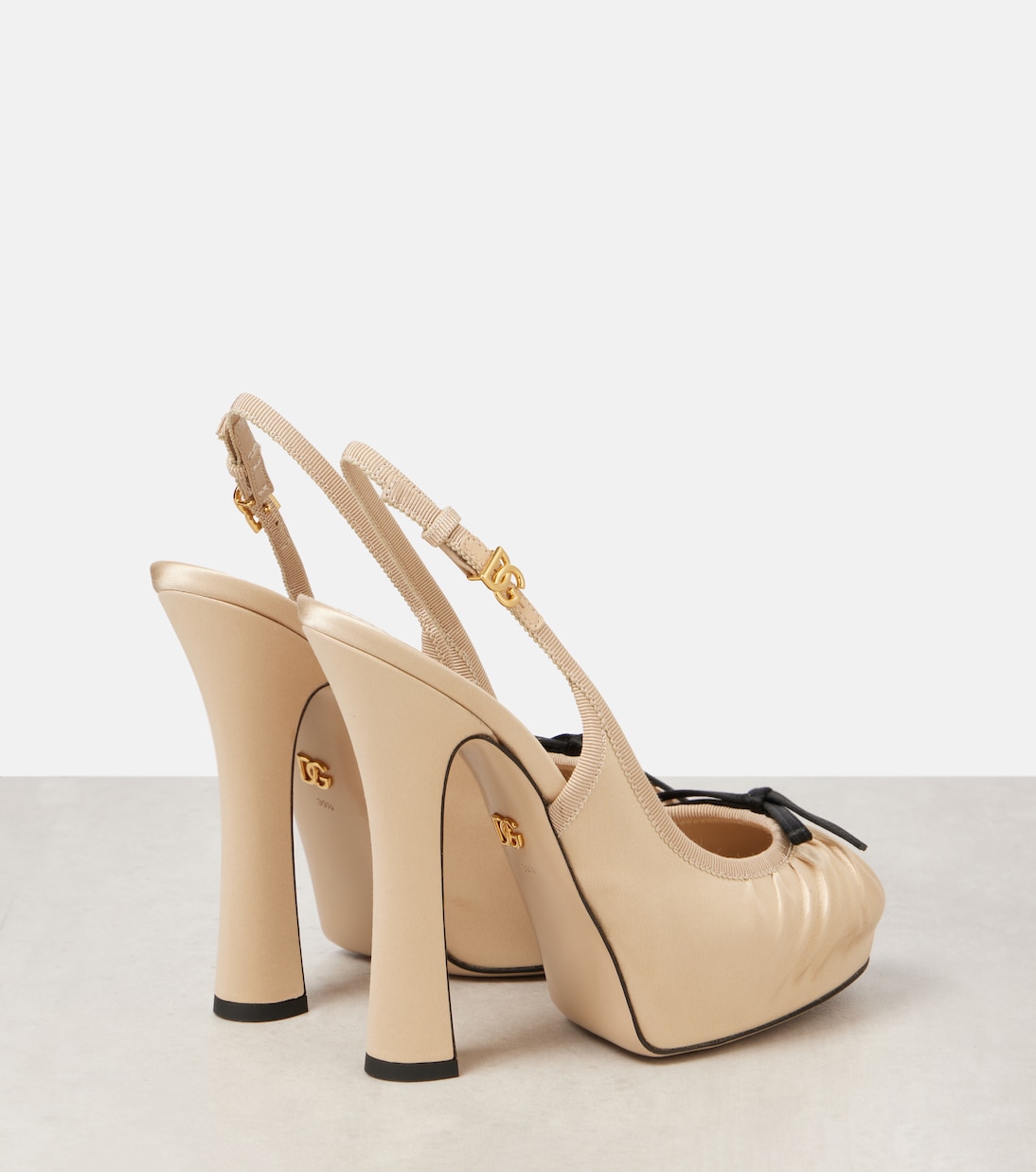 Vally satin platform slingback pumps | Dolce&Gabbana