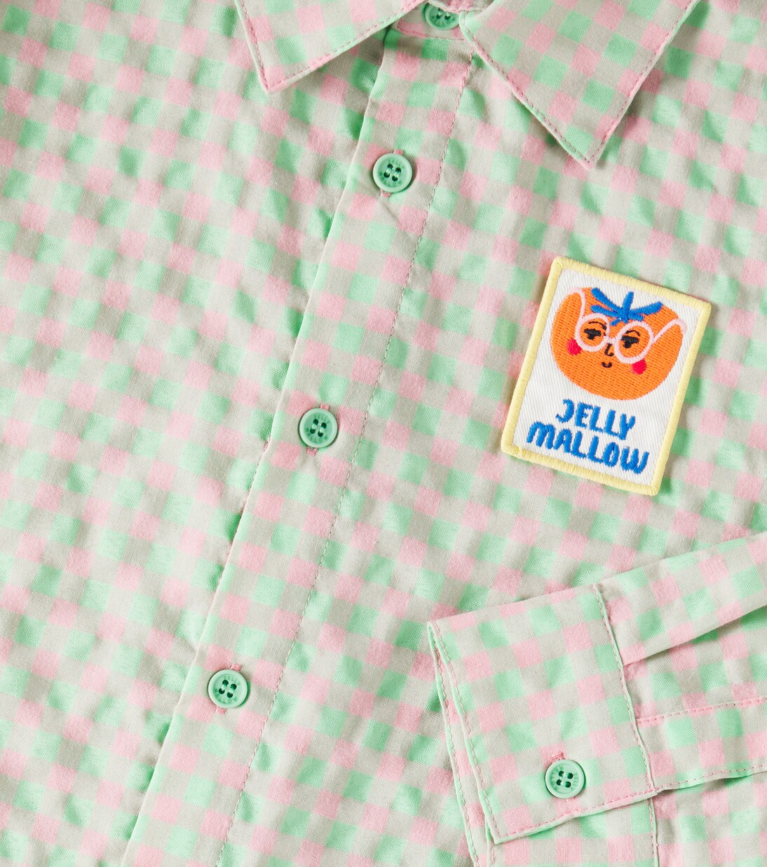Logo checked cotton-blend shirt | Jellymallow