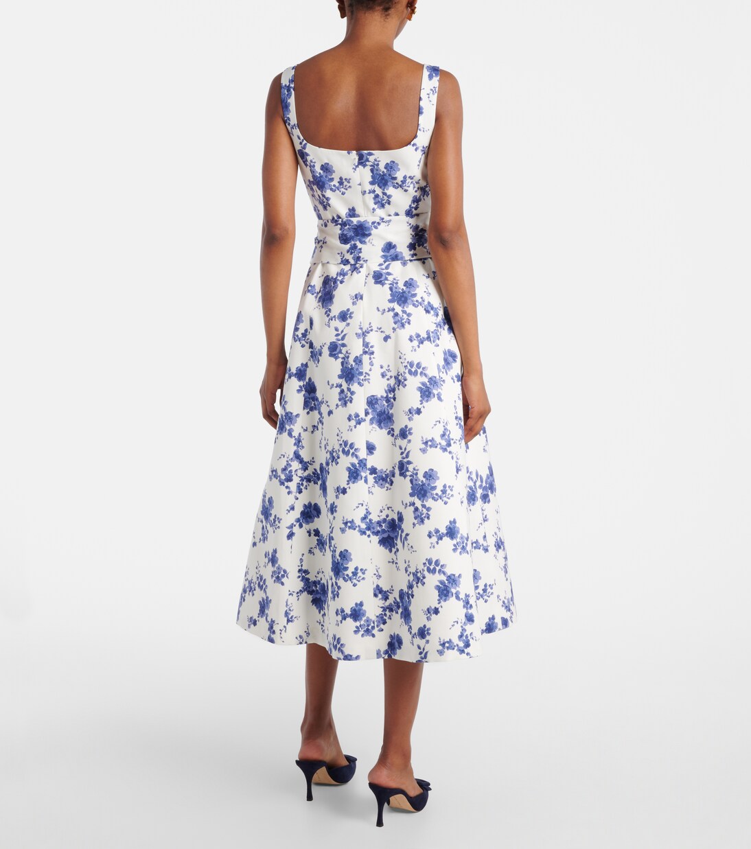Floral faille midi dress  | Carolina Herrera