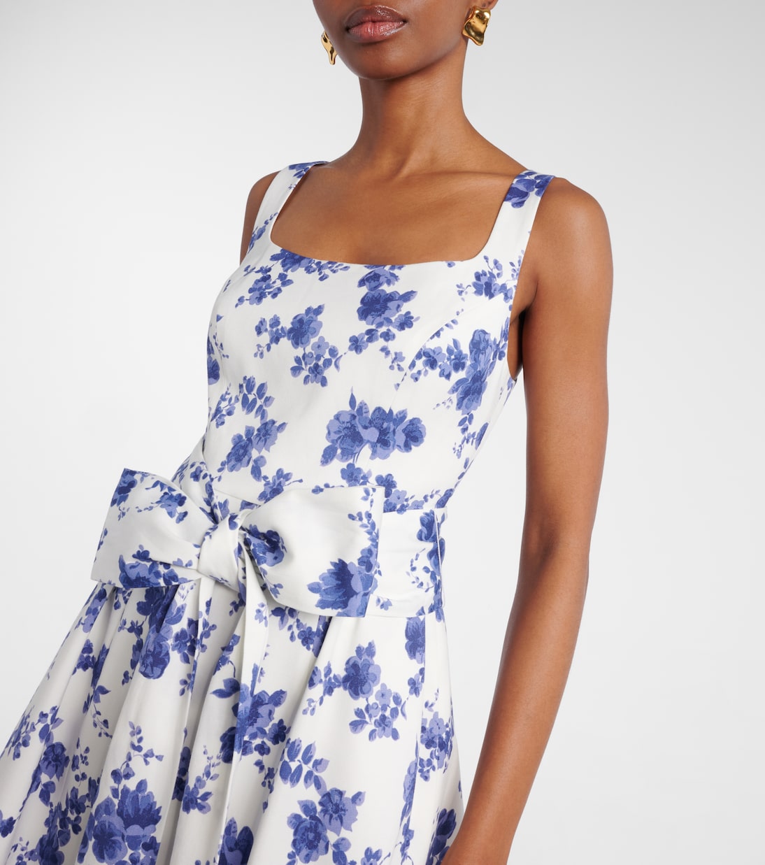 Floral faille midi dress  | Carolina Herrera