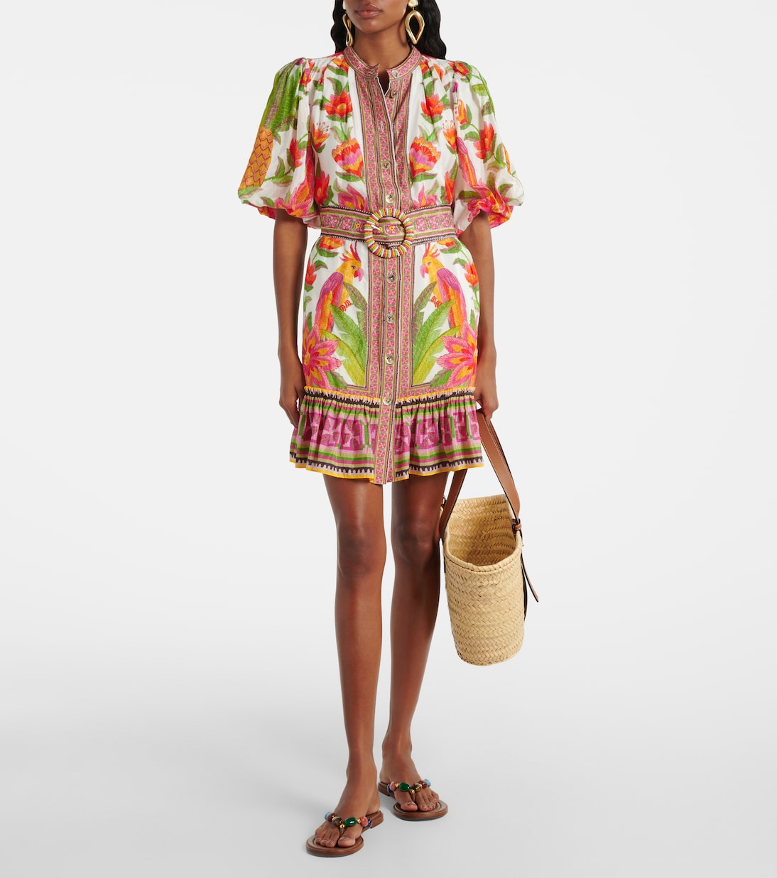 Bedrucktes Minikleid aus einem Baumwollgemisch | Farm Rio