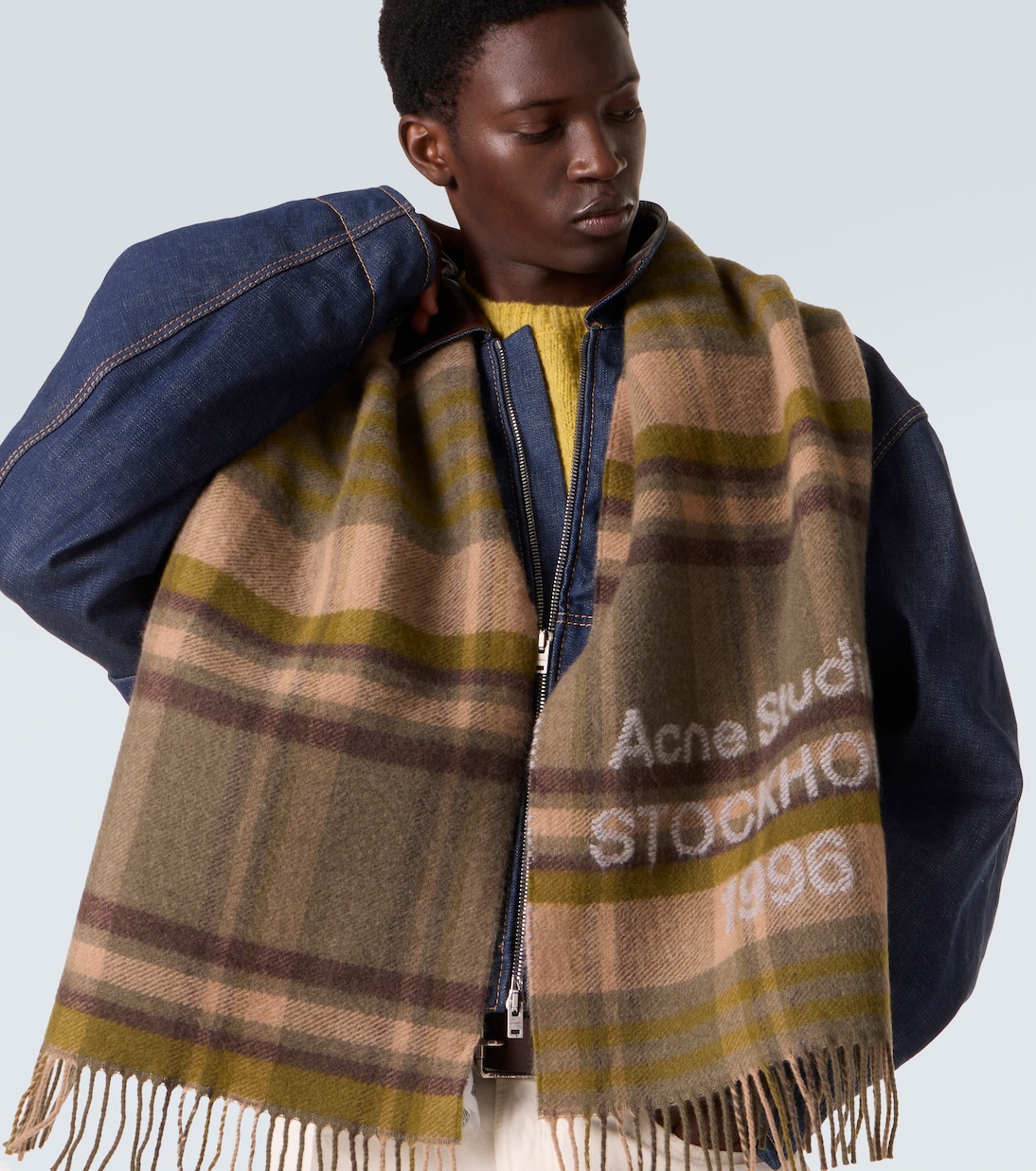 Logo checked wool scarf | Acne Studios