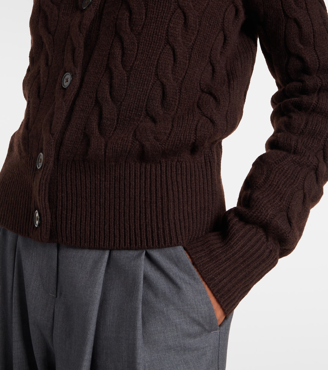 Cable-knit wool and cashmere cardigan | Polo Ralph Lauren