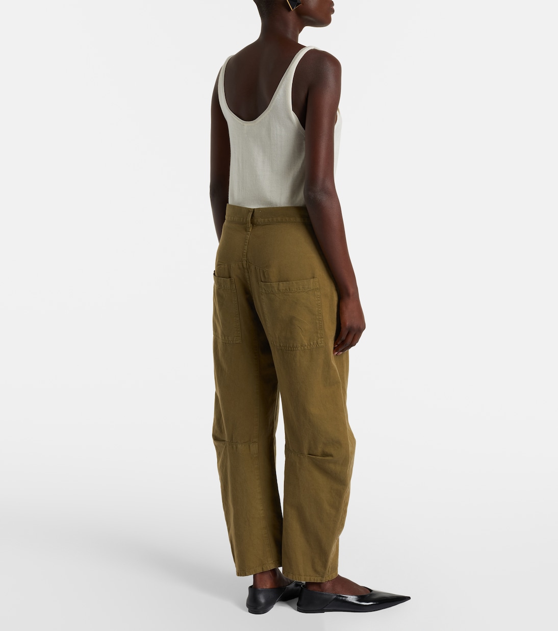 Shon cotton and linen barrel-leg pants | Nili Lotan