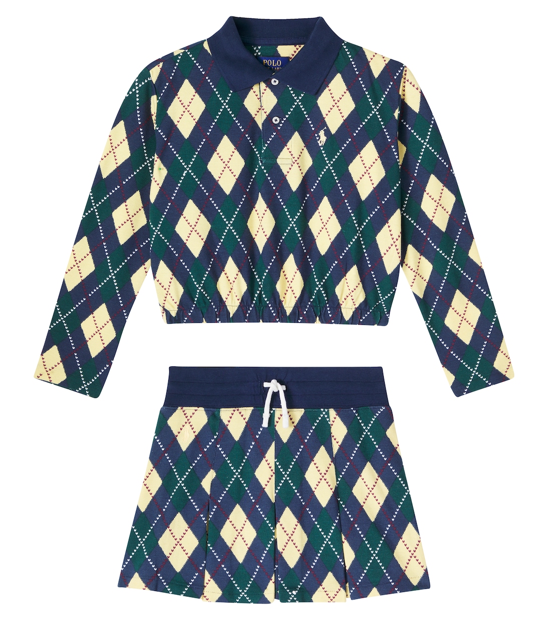 Argyle cotton polo shirt and skirt set | Polo Ralph Lauren Kids