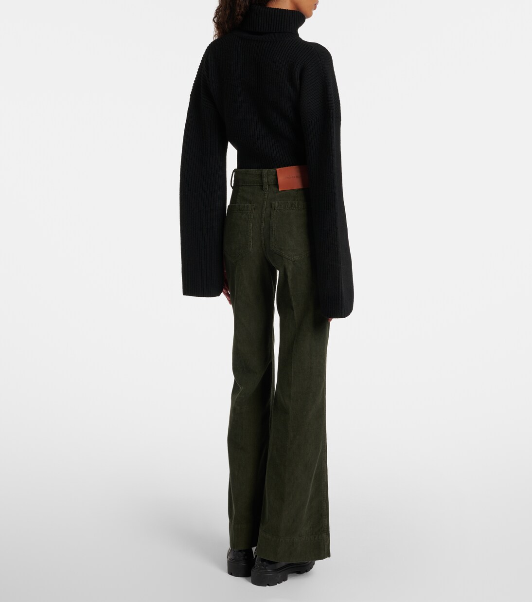 Mid-Rise-Schlaghose Alina aus Baumwoll-Cord | Victoria Beckham