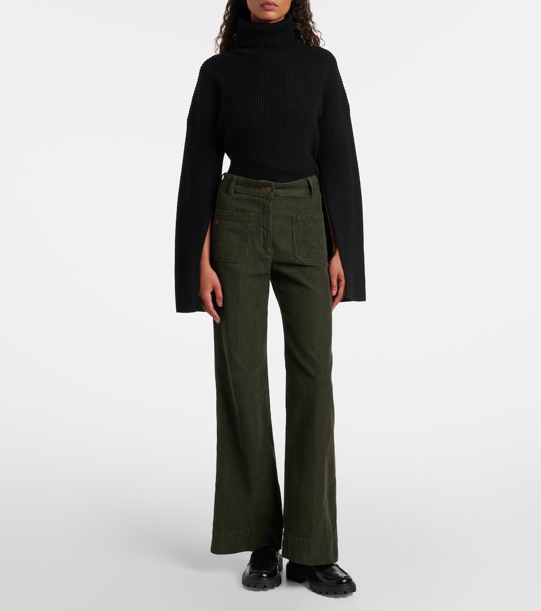 Mid-Rise-Schlaghose Alina aus Baumwoll-Cord | Victoria Beckham