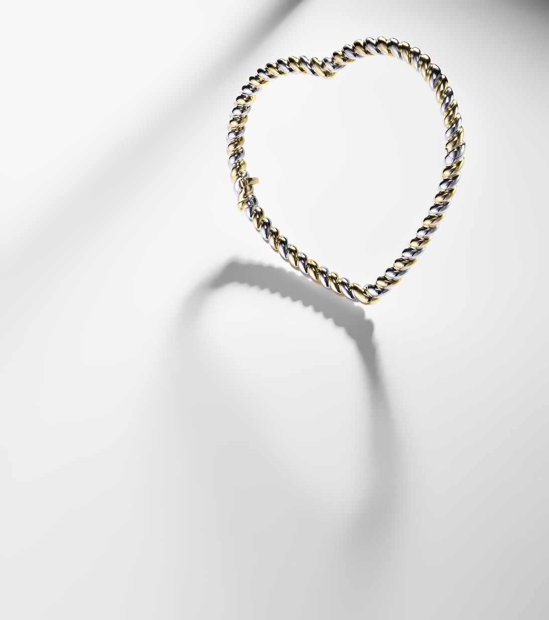 Jonc Cœur 9kt yellow and white gold bangle | Yvonne Léon