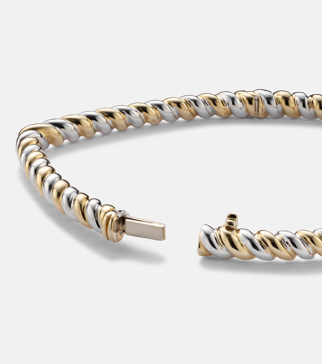 Jonc Cœur 9kt yellow and white gold bangle | Yvonne Léon